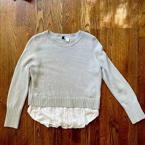 Grey H&M sweater w built in faux shirt, Small